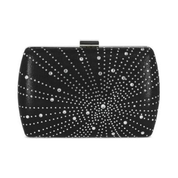 INC Ranndi Celestial Clutch Rhinestone Embellished Black Evening Bag NEW - Picture 1 of 7